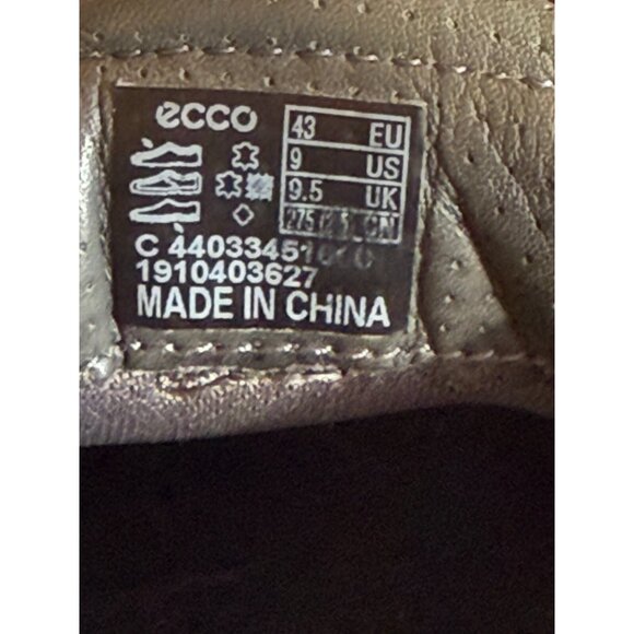 Ecco Men's Nubuck Gray White Leather Casual Loafer Sneaker Size 9 - Picture 9 of 11